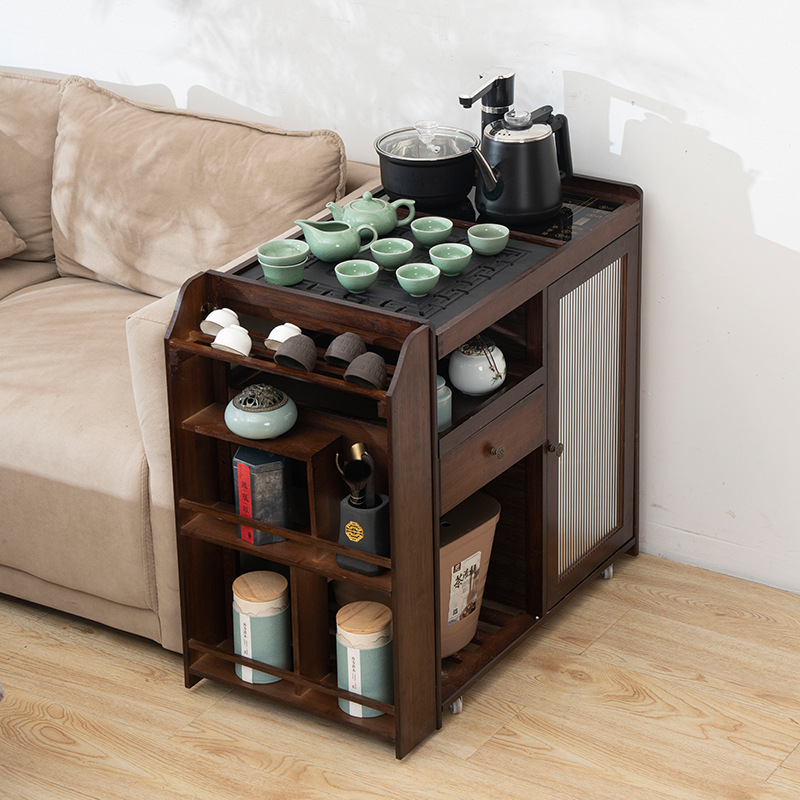 移动茶水柜家用小茶柜茶边柜办公室烧水泡茶一体套装茶具收纳架子