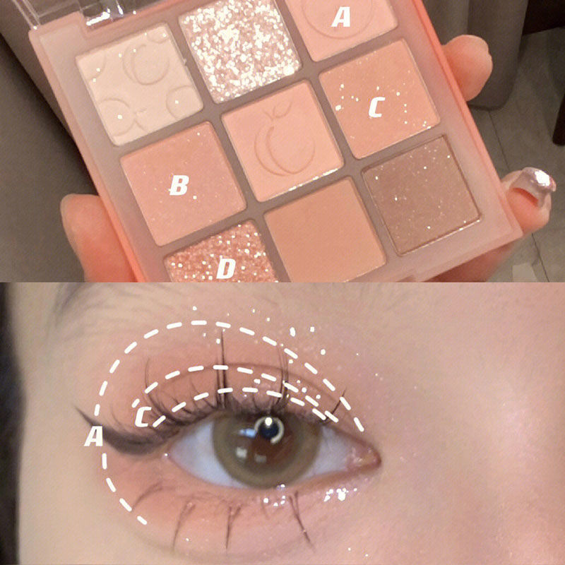 Clear Cream Peach ~ Low Saturation Eye Shadow Plate Coral Earth Color Niche Daily Light Makeup Autumn and Winter Color Series