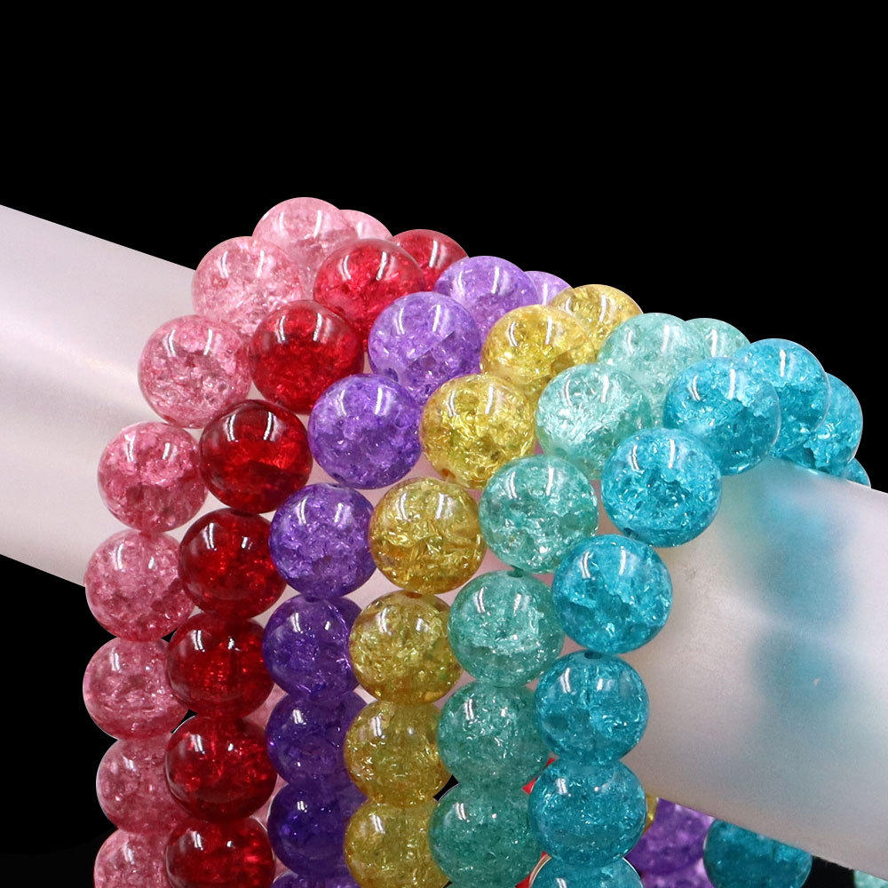 现货16mm内碎大爆花珠五彩玻璃珠 散珠  diy 配件 厂家批发