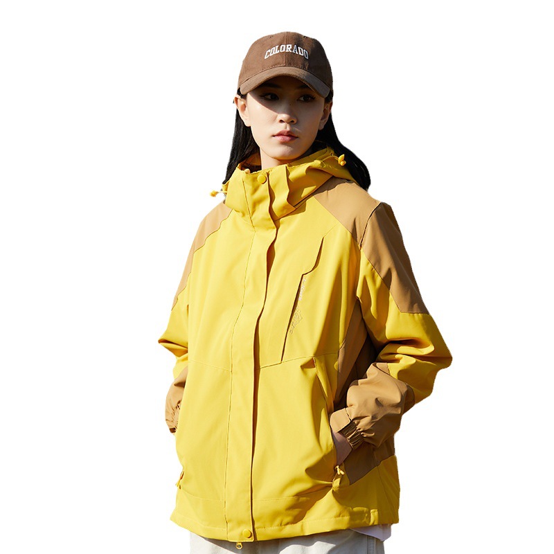 2023 Autumn Outdoor Shell Jacket Three-in-One Men's and Women's Same Style Windproof Waterproof Jacket Fleece-lined Thickened Mountaineering Clothing