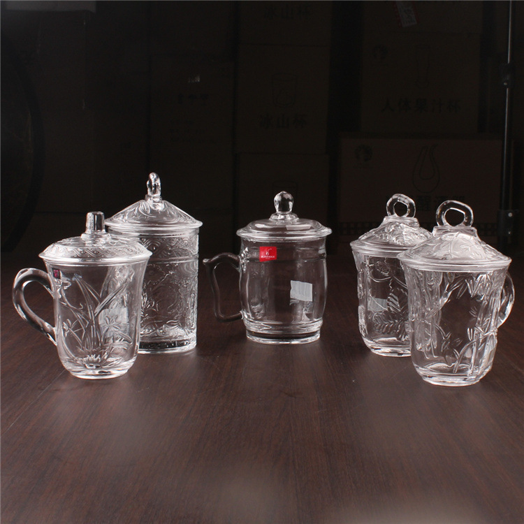 加厚玻璃杯 花茶杯水杯茶具杯子女喝水带盖茶杯 办公室过滤泡茶杯