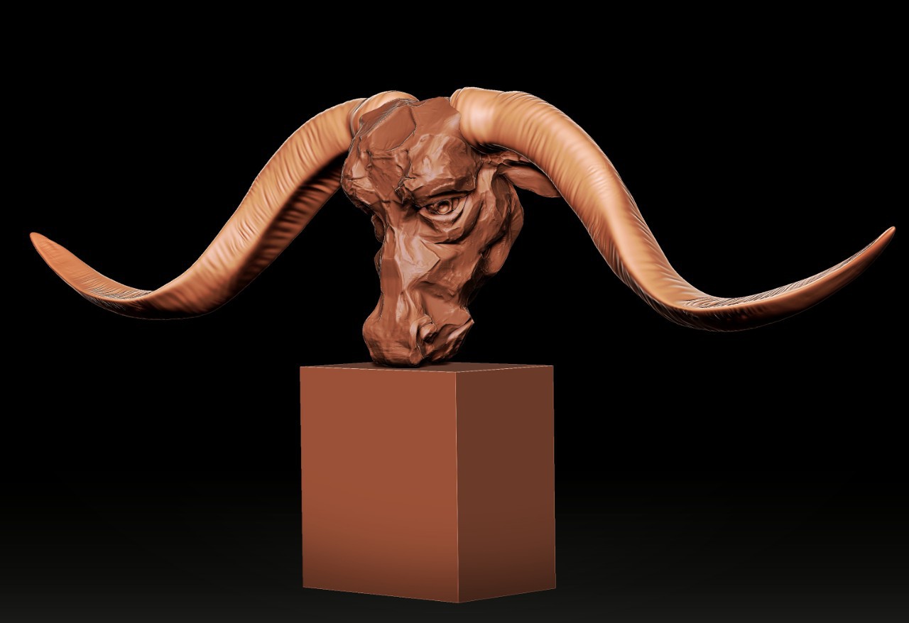 玻璃钢材质彩绘颜色可自选牛首牛头艺术品装置艺术摆件