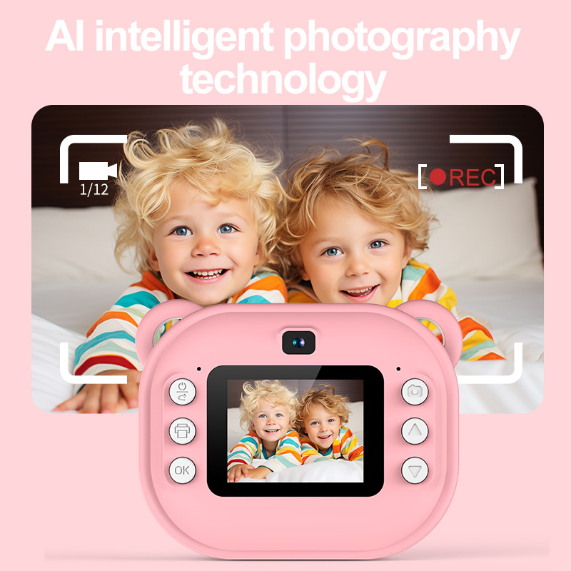 Cross-Border New Children's Polaroid Camera Dual Lens Photo Direct Printing Hd Printing Camera Video