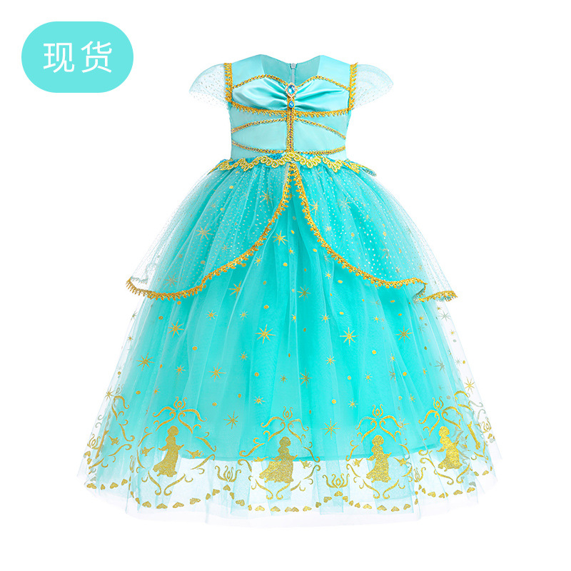 欧美万圣节2024儿童新款连衣裙节日派对礼服裙茉莉公主裙童装