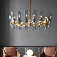 北欧全铜吊灯灰色玻璃轻奢现代简约客厅大气创意个性卧室美式灯具