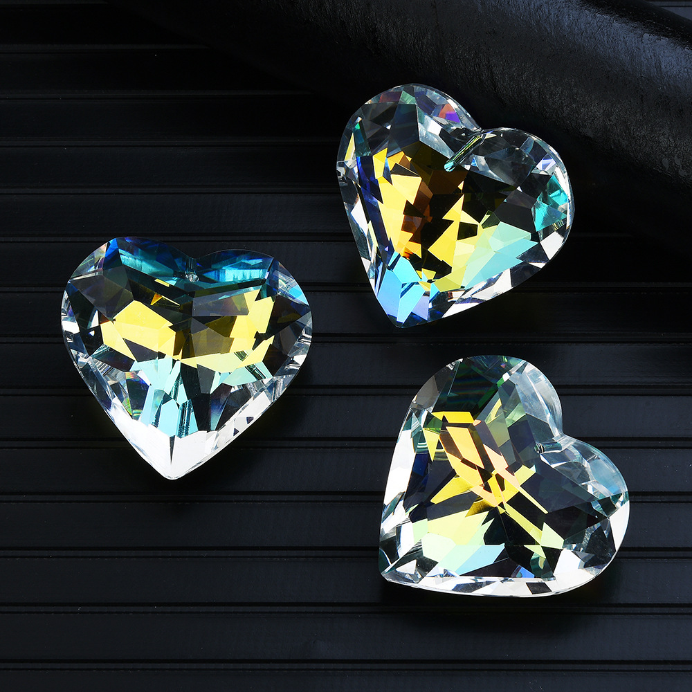 45mm桃心大吊坠 水晶玻璃吊坠diy灯饰婚礼婚庆水晶珠挂件配件材料