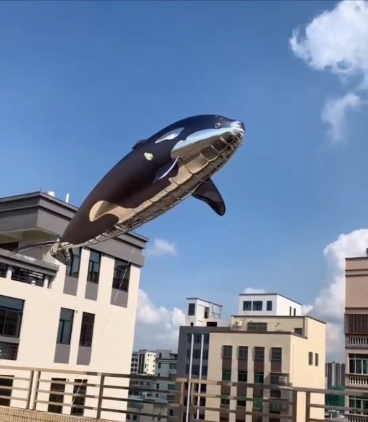 软体飞行海豚商场酒吧巡游舞台表演互动气氛道具遥控充气虎鲸气模