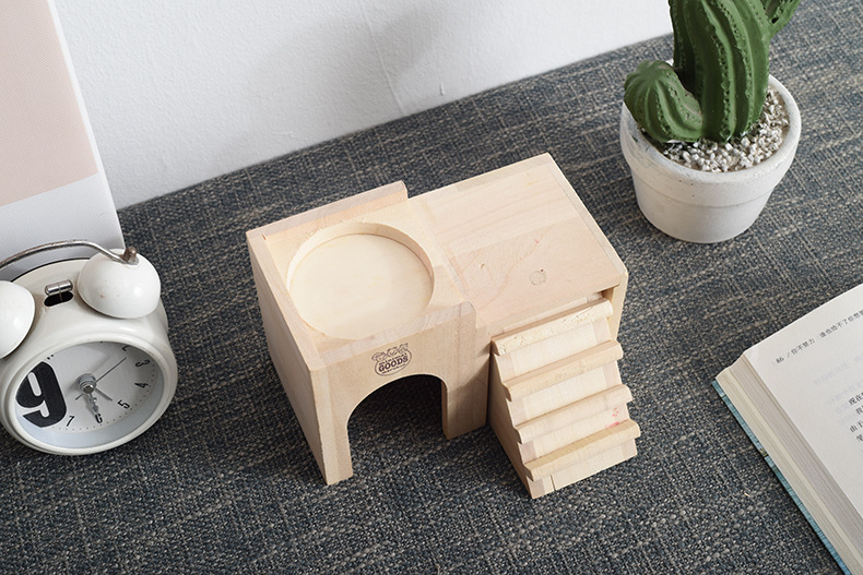 木质仓鼠窝 亚马逊木质宠物窝松鼠鼠房子定制diy小型宠物房子