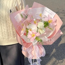 蔷薇花开浮雕纸花束包装纸花店资材批发花束礼品包装纸鲜花材料