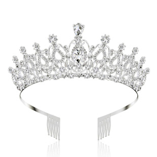 皇冠头饰批发新娘发箍婚庆大气欧美奢华水钻婚礼晚宴婚礼造型王冠