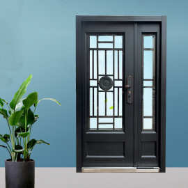 玻璃透光别墅门子母门防盗门花园入户门楼道进户门阳台门