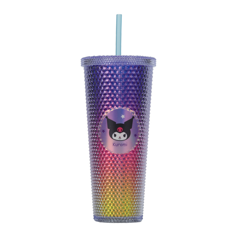 Creative Glass Summer Good-looking Office Double-Layer Plastic Cup Home Couple Cold Drink Durian Cartoon Straw Cup