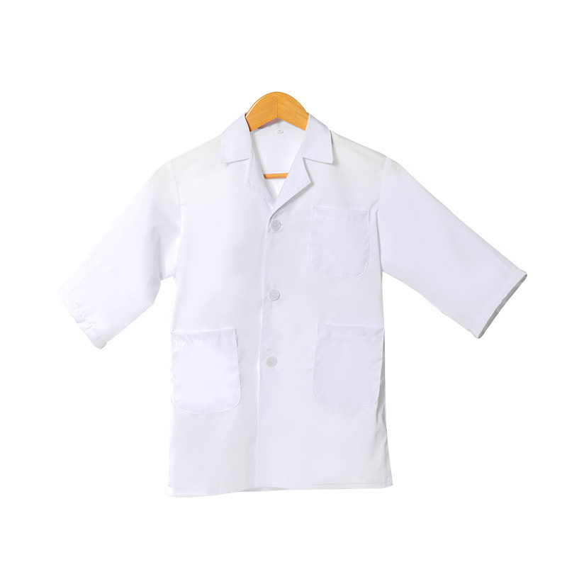 Children's White Coat Doctor's Overall Children's Science Lab Coat Polyester Cotton Kindergarten Primary School Student Work Role Cosplay Clothes