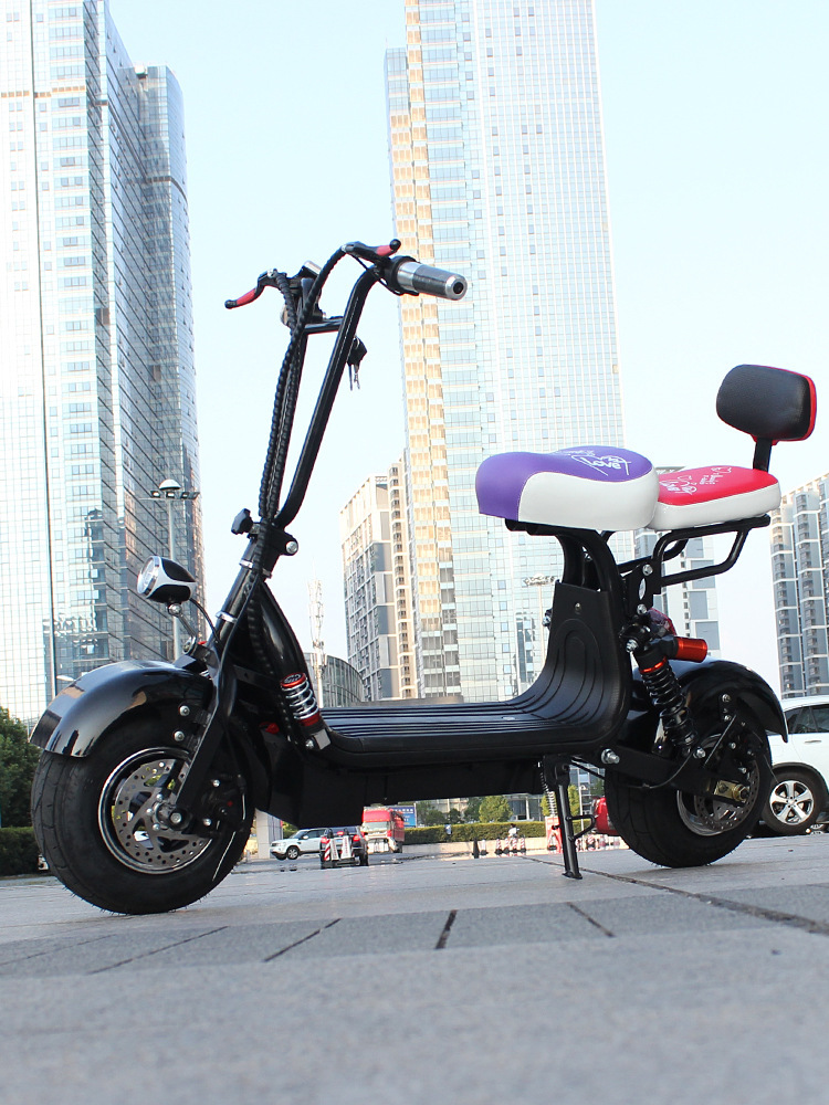 外贸电动哈雷车二轮小型摩托车成人代步宽轮胎电动车锂电池电瓶车