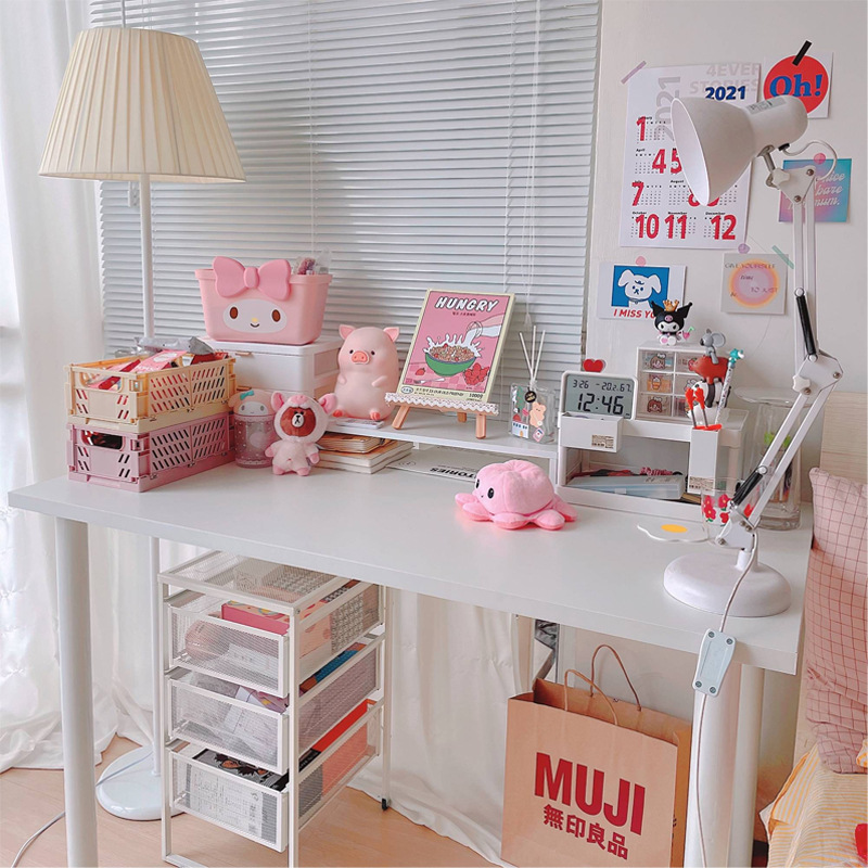 桌子女生卧室家用学习长条书桌网红ins风小户型写字桌电脑台式桌