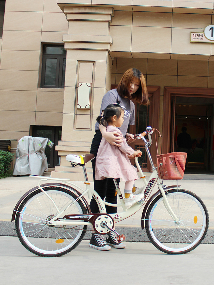 自行车亲子母子单车三人座双人宝宝可载带娃接送小孩子护栏成人女