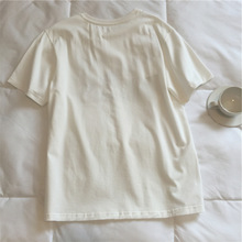 INS爆款21夏新款手法油画感向日葵印花图案圆领棉质女式T恤短袖内
