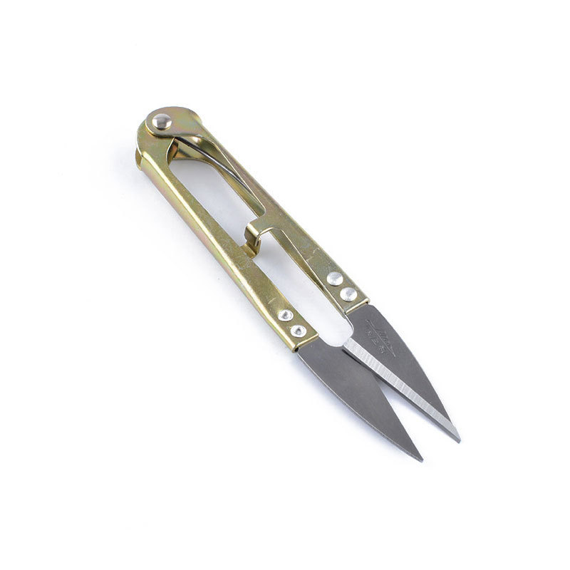 台湾快可利纱剪tc-805铁柄黄色不锈钢头小剪刀线头剪线毛diy