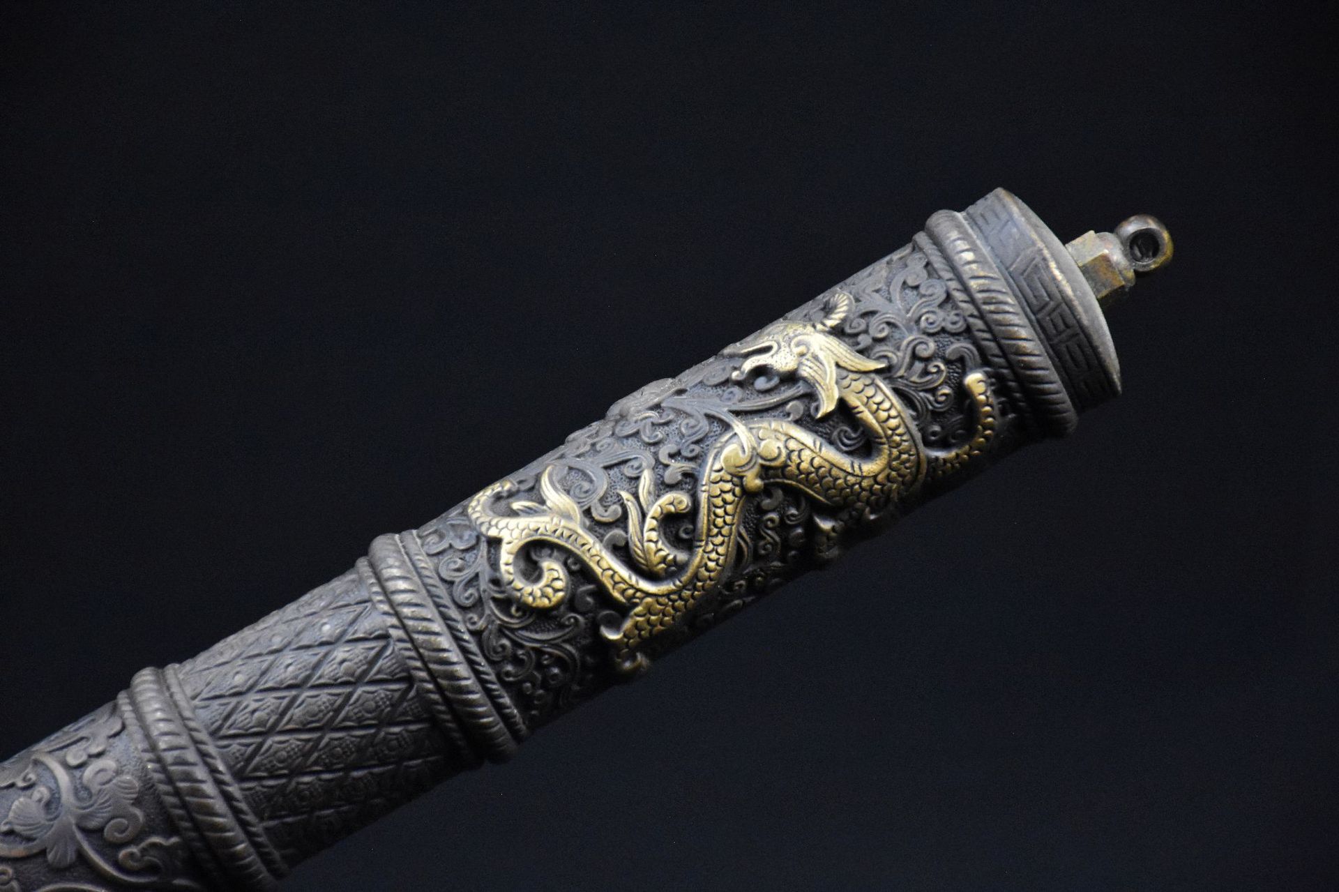 龙泉华影刀剑花纹钢一体双手刀手工锻打送礼康熙战刀剑宝剑未开刃