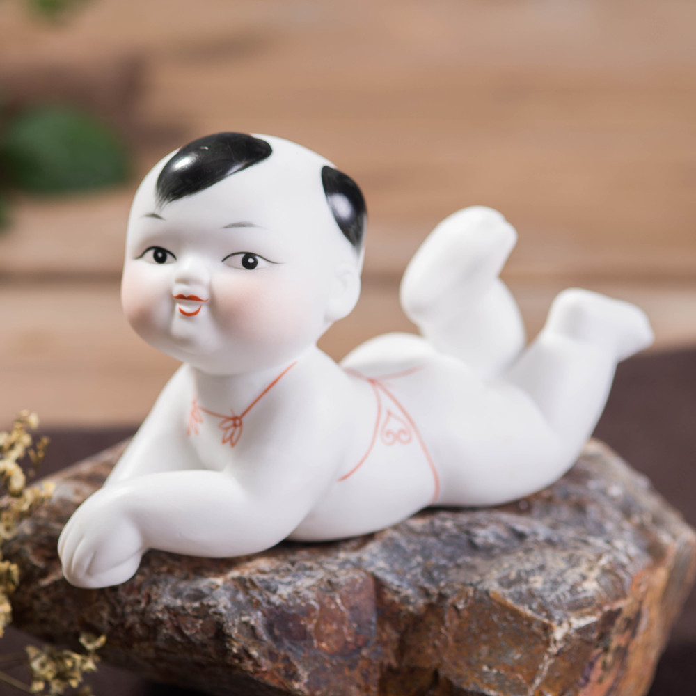 陶瓷金童玉女情侣求子送子童子童女四喜娃娃结婚礼物家居添丁摆件