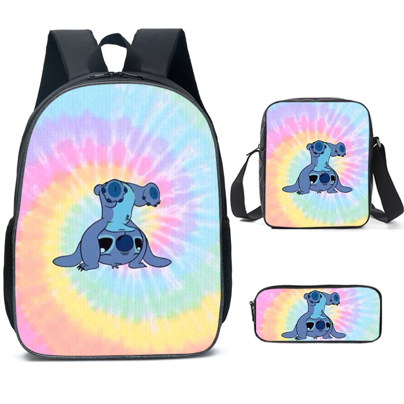 Amazon New Cartoon Animation Stitch Stitch Three-Piece School Bag Primary and Secondary School Student Backpack Backpack