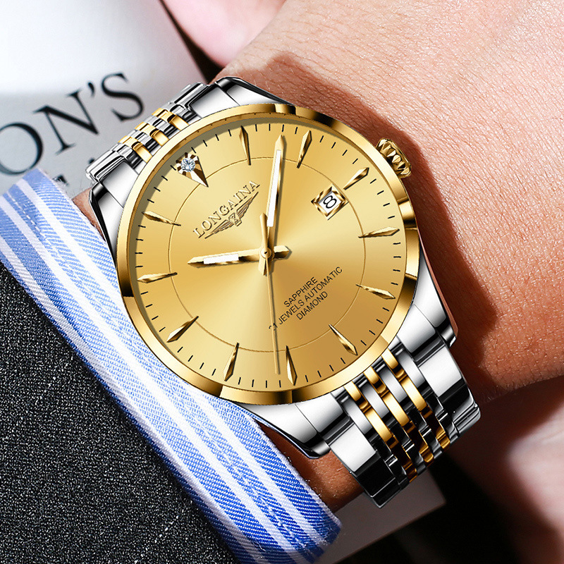 机械手表男款牌 瑞士新款真钻钢带夜光防水商务男士手表-阿里巴巴