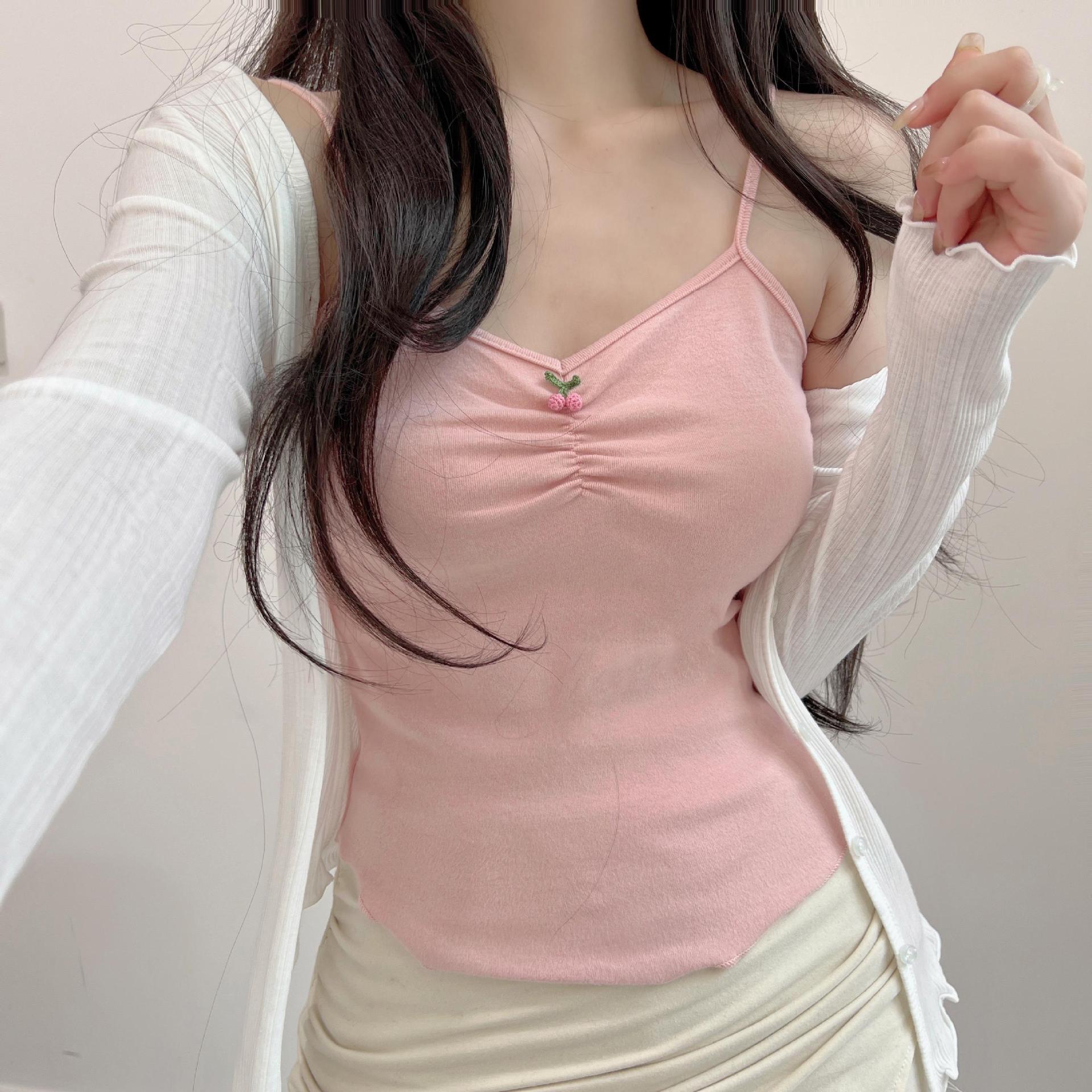 桃粉色小背心图片