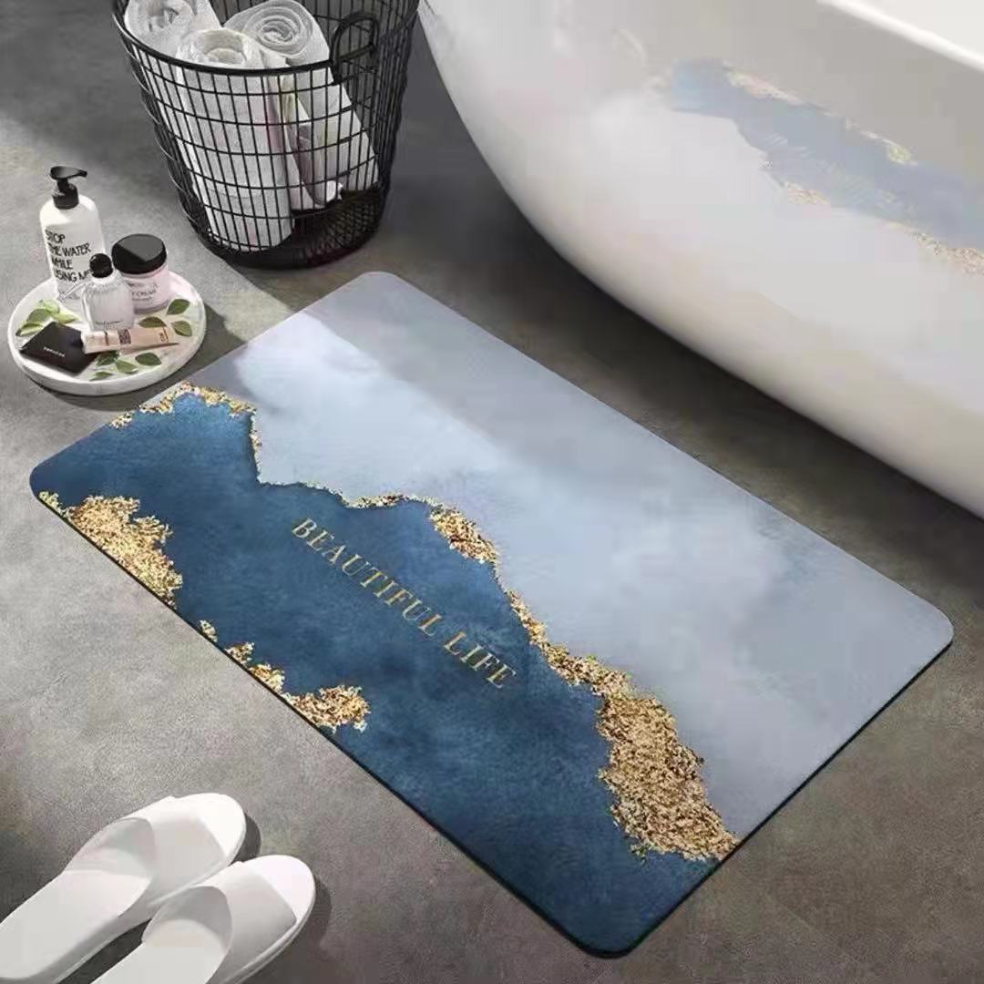 厂家批发软硅藻泥浴室脚垫卫生间门口防滑垫地垫吸水速干海藻泥垫