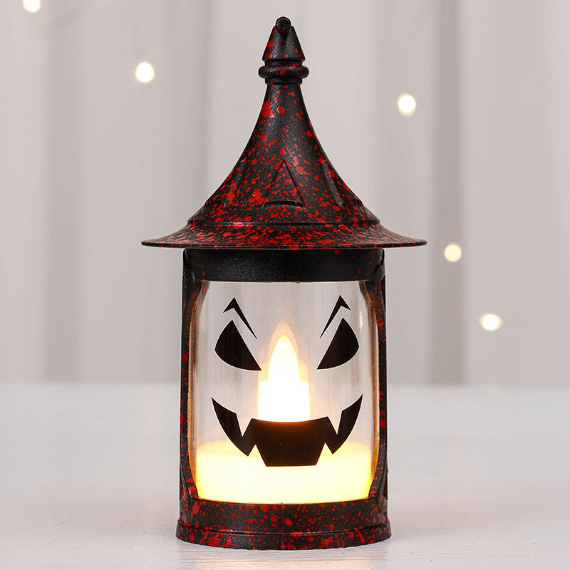 Cross-Border Hot Sale Halloween Magic Hat Storm Lantern Witch Death Customizable Pattern Color Decorative Light Kt-C