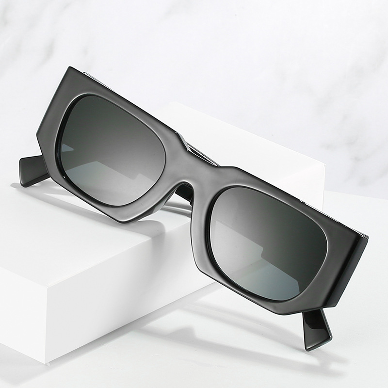 2022春季新款欧美ins街头复古情侣个性潮流墨镜 嘻哈方形太阳眼镜