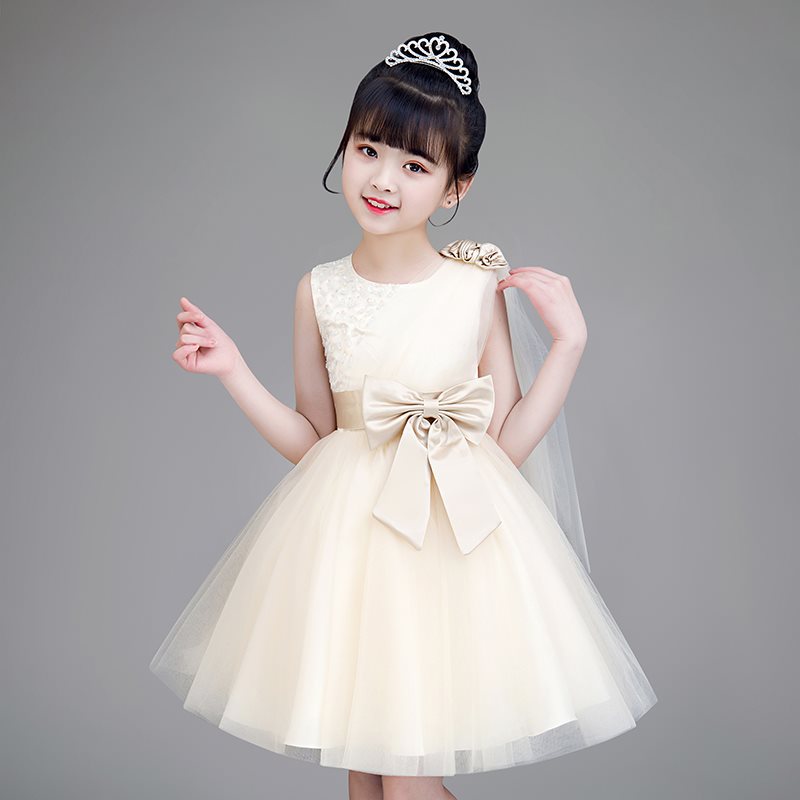 儿童礼服公主裙女童夏季花童婚纱小女孩主持人高端钢琴演奏蓬蓬裙