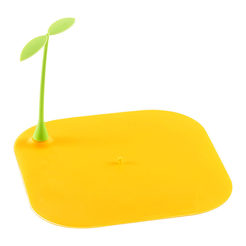 Cute Creative Bean Sprouts Deodorant Floor Drain Cover Bathroom Kitchen Sewer Mouth Small Bean Seedlings Silicone Insect-Proof Mat Wholesale