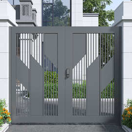 铁艺庭院门户外现代别墅大门单双开简约花园乡村入户不锈钢院子门