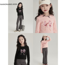 nanokids精棉修身套指ins风印花圆领打底衫