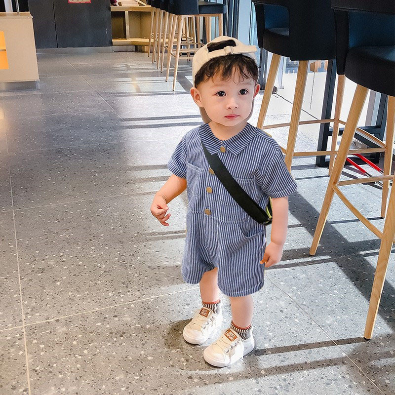 Internet Celebrity Super Cute Baby Clothes Thin Children's Clothing Baby Summer Clothing Cowboy Siamese Clothes Boys Cute Crawling Suit Summer