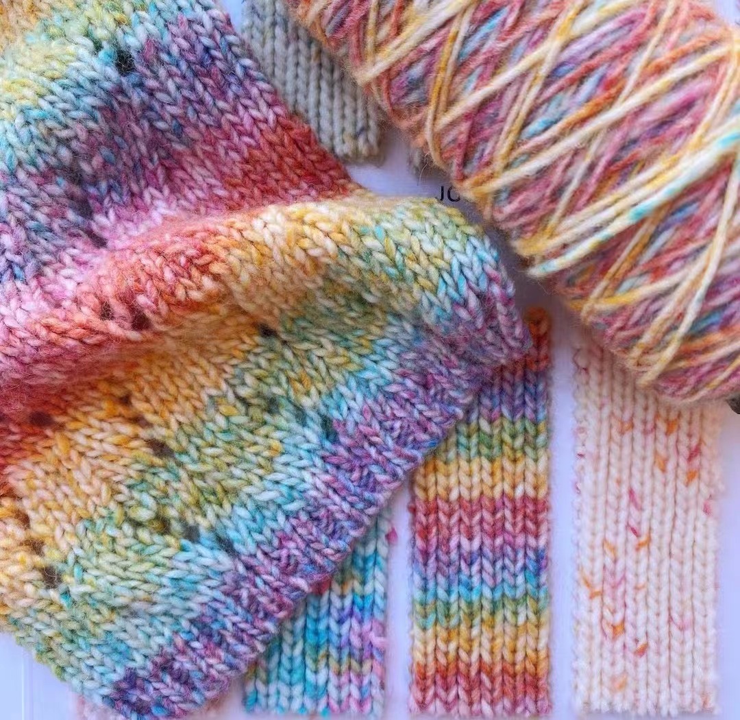 川彩段染渐变粗冰岛毛线粗美利奴羊毛线手工diy编织围巾钩针毛线