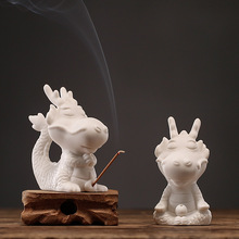 卡通可爱小神龙线香插陶瓷工艺品茶宠摆件创意生肖龙客厅桌面装饰