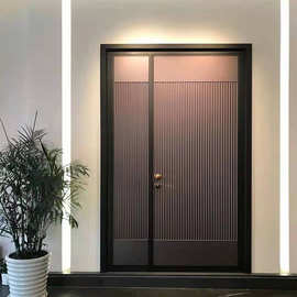 御尚房别墅大门现代铝艺客厅双开大门精雕铸铝门子母入户门防盗门