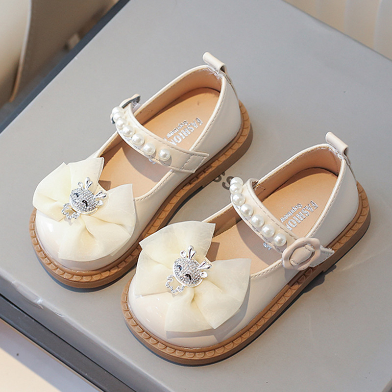 公主鞋子儿童女孩儿童黑色皮鞋蝴蝶结女童单鞋小香风秋季新款批发