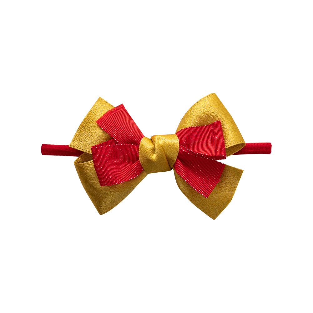 Cross-Border New Arrival New Year Christmas Red Bow Headband Cute Children's Holiday Hair Accessories Little Girl Headband Hair Band