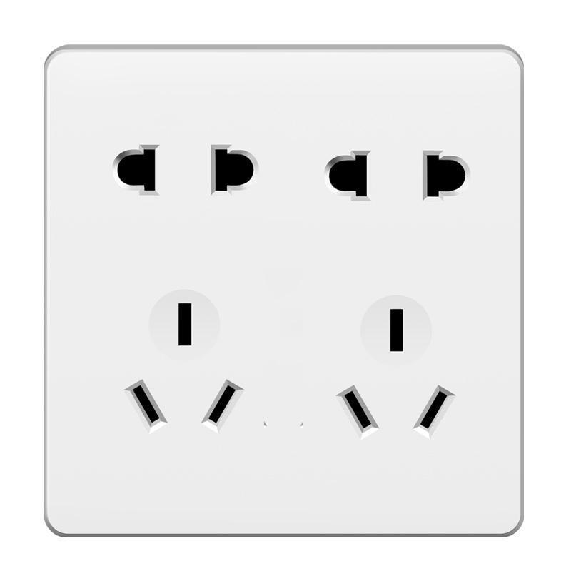 86型暗装家用墙壁二2五5六6七7八8九9十10孔插座面板15多孔带开关