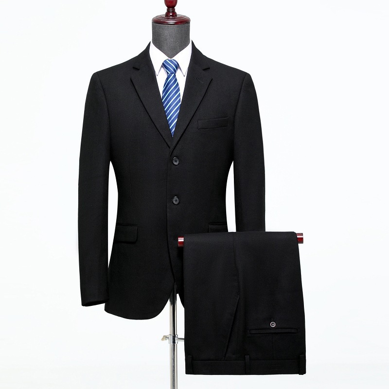 专柜男士套装冬季新加厚毛呢款商务休闲正装职业西装男喜庆套装男