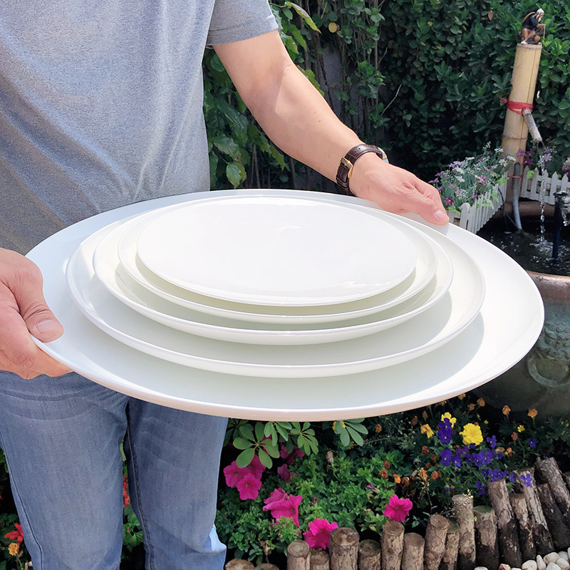 包邮超大骨瓷盘白盘子碟鱼头泡饼盘子大盘鸡盘20寸盘子酒店餐厅餐