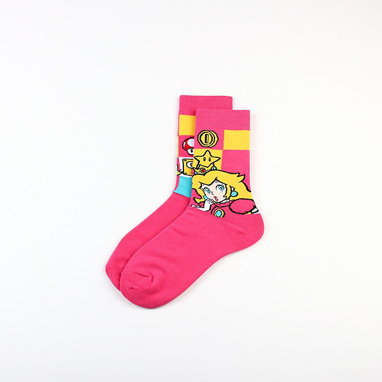 Cartoon Anime Game Marima Leisure Sports Jacquard Female Cotton Couple Mid-Calf Stocks Trendy Socks Male Long Socks