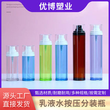 厂家直销 pet厚壁乳液瓶单层瓶透明喷雾瓶直身带泵化妆品护肤品瓶