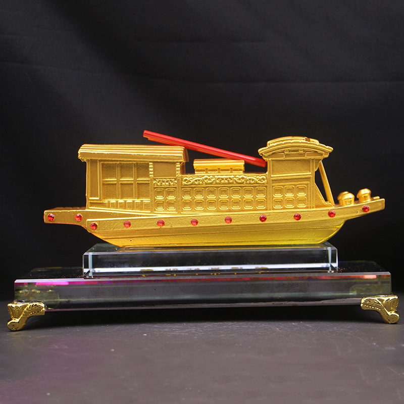 厂家直供 金属合金红船工艺品 南湖 红船 模型纪念品