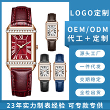 加工定制OEM/ODM新款带钻小方形手表复古时尚潮流气质女表腕表