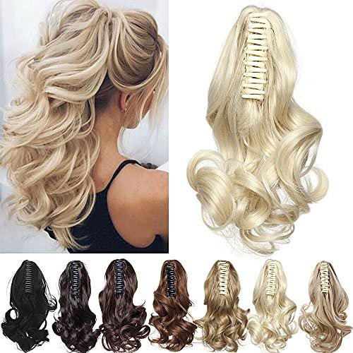 wholesale european and american cross-border wig ponytail high-temperature silk clip short curly hair clip clip curly ponytail