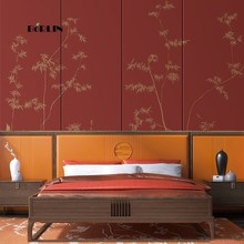 现代中式意境水墨竹子壁纸清新淡雅壁画壁布书房茶室古典竹子墙纸