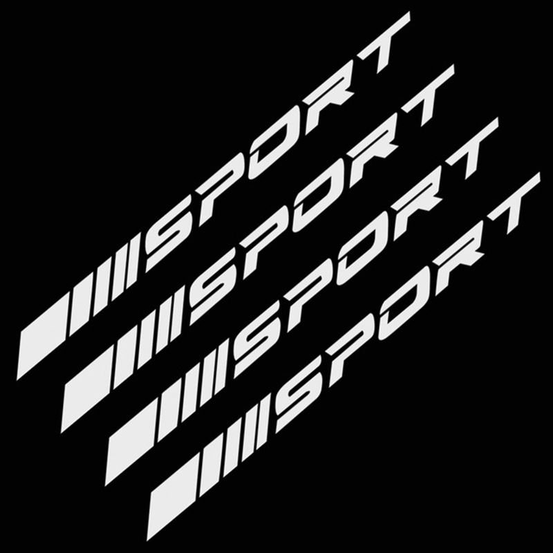 外贸反光车贴 sport英文字母轮毂圈赛车运动贴纸 4pcs装